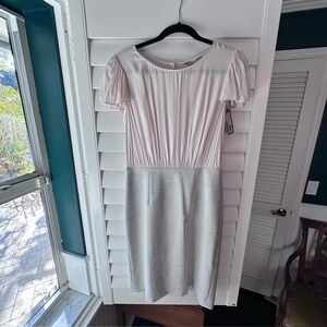 Rebecca Taylor Blush Pink and Light Gray Midi Dress